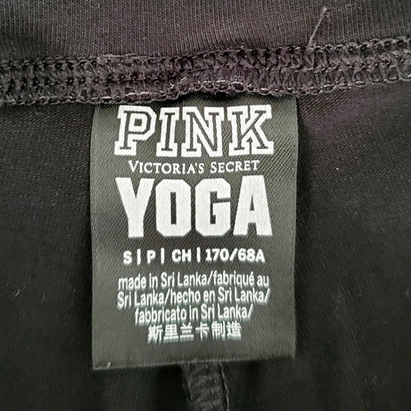 Pink Victoria Secret Yoga. Rainbow Stripe Black Legging Women's Size S - Picture 7 of 7